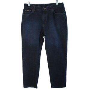 Riders By Lee Women's Mid Rise Dark Wash Straight Leg Blue Jeans Size 18